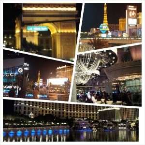 Las Vegas at Night in front of the Bellagio Hotel